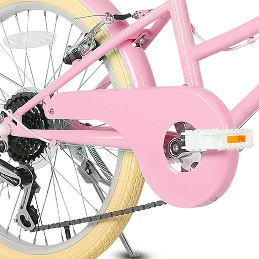 GLERC 20-Inch Hybrid Girls Bike - 6-Speed for Ages 7-10
