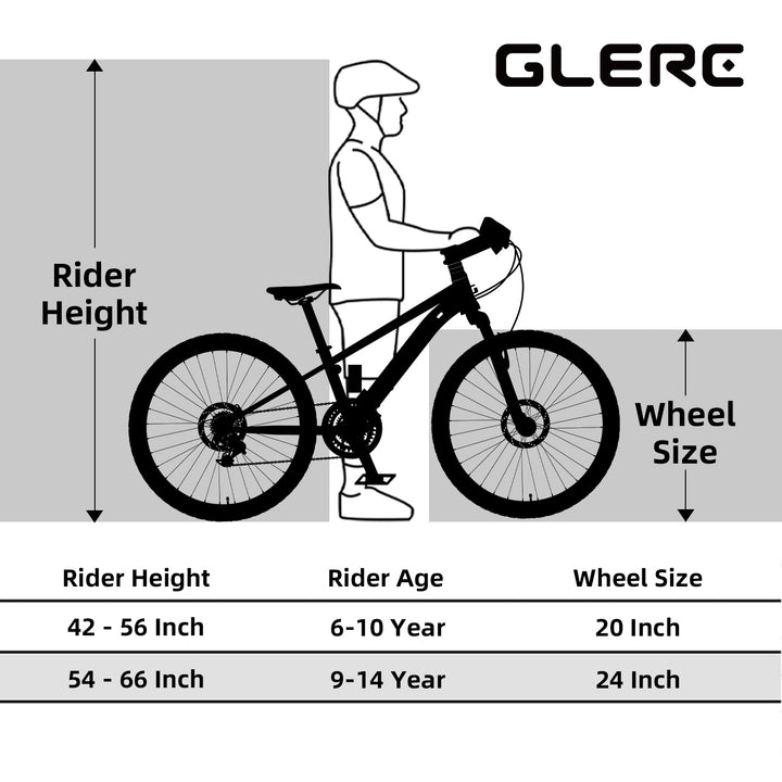 Glerc Skyline 20" Kids Mountain Bike for boys girls